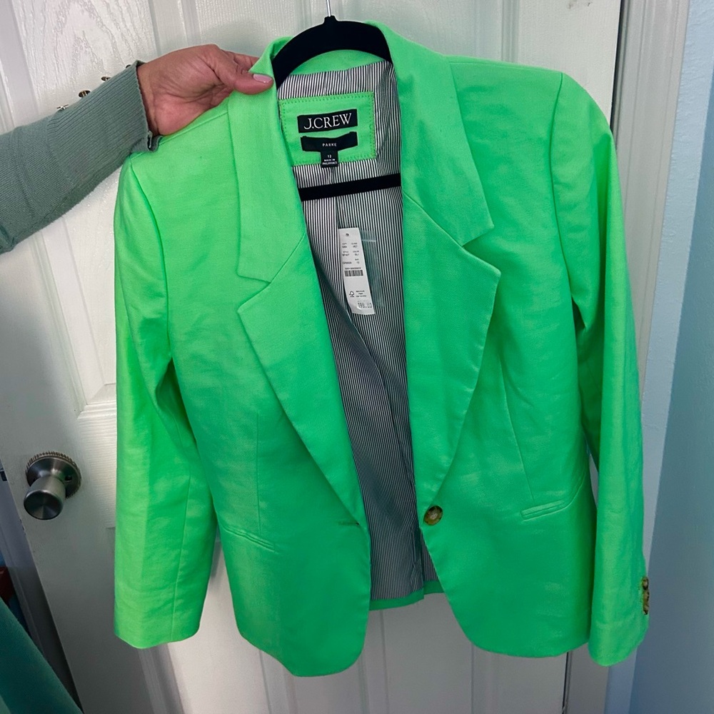 NWT J.Crew Bright Green Parke Blazer